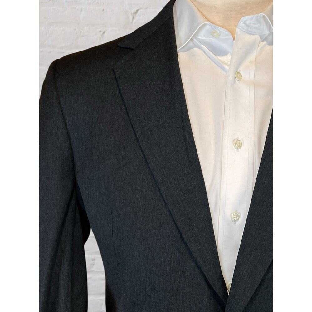 Jos A Bank Signature 42R Solid Charcoal Gray Twill Blazer Sport Coat Suit Jacket - Picture 5 of 15